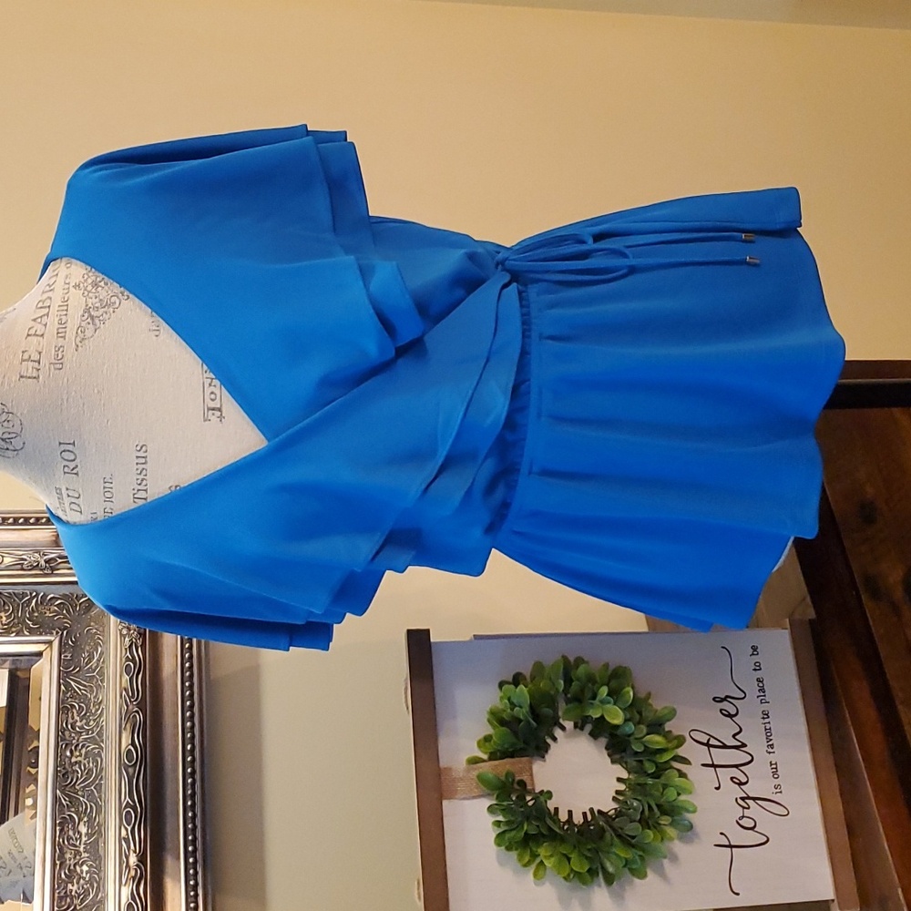 NWT Ralph Lauren Feminine Ruffle Surplice Faux Wrap Jersey Blouse